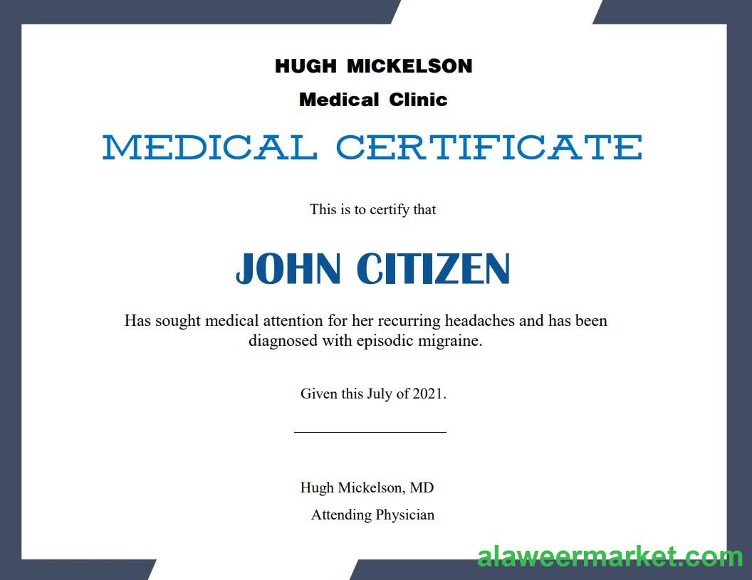 USA Medical cert